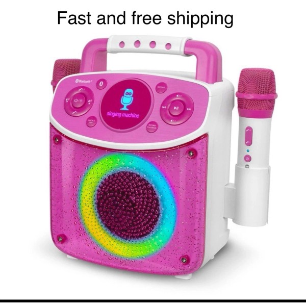 The Singing Machine Karaoke Speaker Machine Kids ,Microphone Singing Lightup