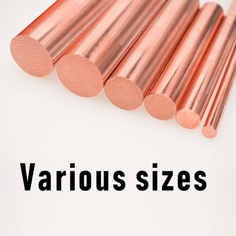 Tynulox 1Pcs Pure Copper Round Rod 5/16"(8mm) Dia 7.87" Length