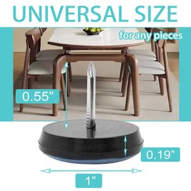 BesNPT 1" Nail on Furniture Sliders 24 Pack, Grayish Blue PTFE Chair Sliders Glides, for Wooden Furniture Movers Chair Leg Floor Protectors