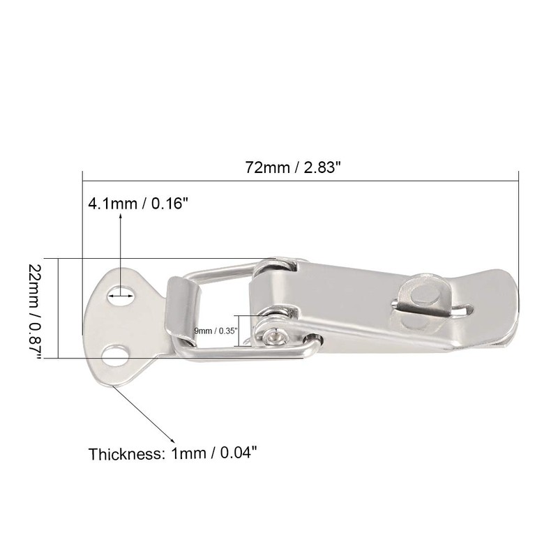 sourcing map Spring Loaded Toggle Latches, 72mm Length Iron Hasps