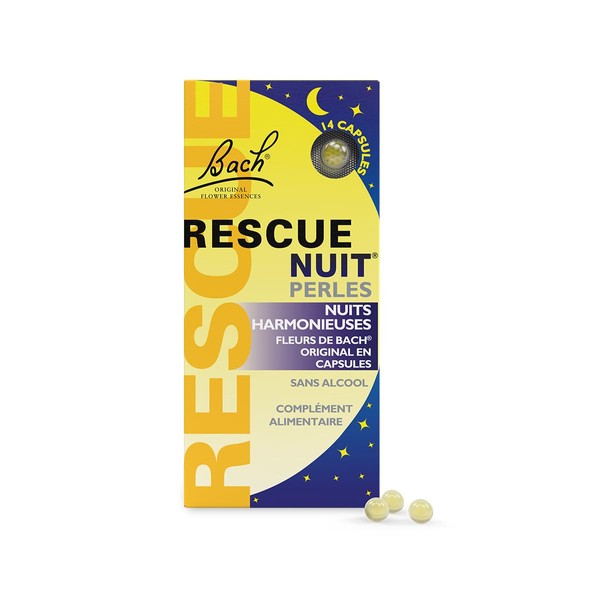 Rescue Nuit Perles, Participate in Serene Nights Alcohol-Free Vegan, Food Supplement, 1 Box of 14