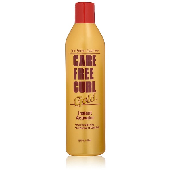 Curly Hair Products by SoftSheen-Carson Care Free Curl Gold Instant Activator, for Natural and Curly Hair, Softens and Hydrates, Moisturizes Hair and Great for Easy Combing, 16 floz