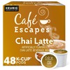 Cafe Escapes, Chai Latte Tea Beverage, Single-Serve Keurig K-Cup Pods,