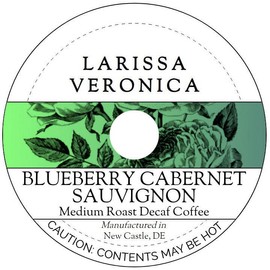 Blueberry Cabernet Sauvignon Medium Roast Decaf Coffee (Single Serve K-Cup Pods) (Gourmet, Naturally Flavored, Whole Coffee Beans) (12 pods, ZIN: 578057)