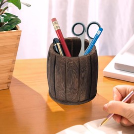 Pen Holder for Desk - Small Pencil Cup Desk Organizer,Wooden Organization and Storage Home Decor, Desktop Accessories for School Stationery Supplies Kids Adults