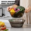 Shock-Resistant Plastic Colander for Kitchen Set of 6, 2 in