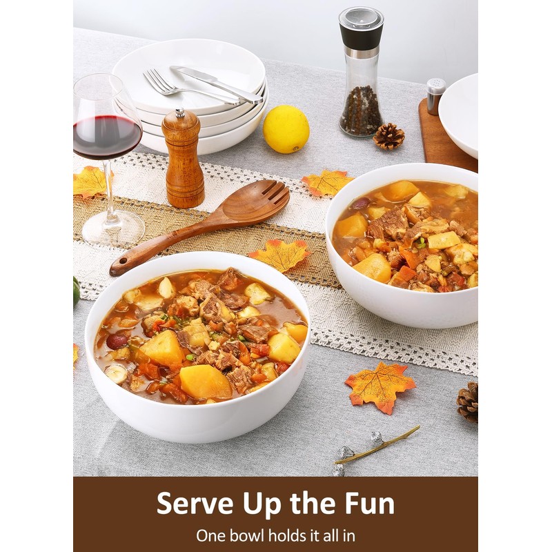 Yedio Pasta Serving Bowls 120 Ounce 9.7” Large Serving Bowls,