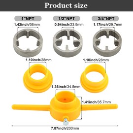 6 PCS PVC Pipe Threader Plumbing Tool Kit Tap and Die Set Pipe Threader Plumbing Tool Kit PVC Thread Maker Tool with 3 Dies 1/2”, 3/4" and 1” for Home PVC Threading