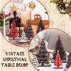 Bucherry 6 Pcs Wooden Christmas Trees Tabletop Decor Rustic Wood
