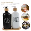 Mikinona Lotion Dispenser Set with Bamboo Tray Ergonomic Pump for