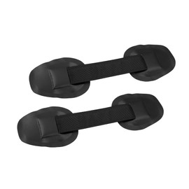 INFINAUTO 2pcs Universal PVC Strap Handle Patches Carry Grab Handle Black Stylish Design