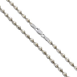 Sterling Silver Magic Twist Rope Chain 4.2mm Solid 925 Italy 2 Tone Necklace 22"