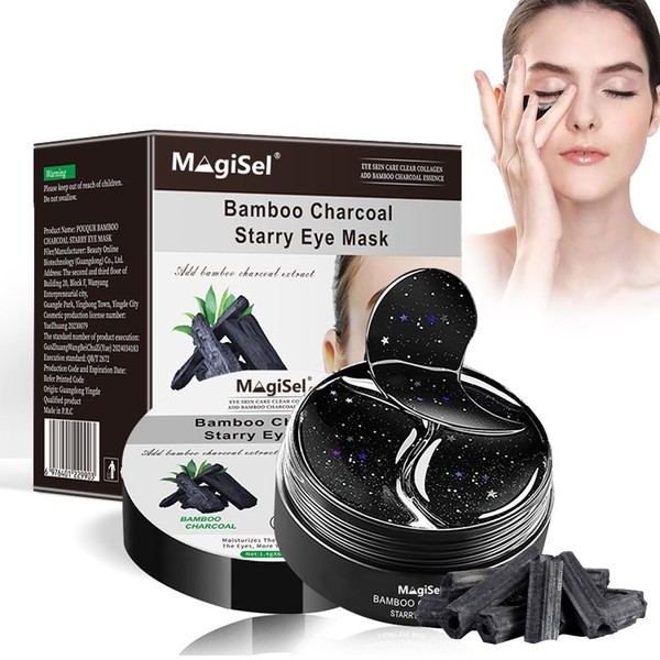 Augenpads, Bambus-Kohle Eye pads, Hydrogel Augenklappen, Anti-Ageing Collagen pad Feuchtigkeitsspendend,