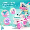 NEMONE Mermaid 4 Size Adjustable Light up Roller Skates for