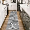 YUFANUHO 2x8 Feet Washable Modern Grey Runner Rug, Ultra Soft