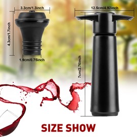 20 tapones de vino con bomba de vacío, conservador de vino, tapón de botella de vacío, tapón de vacío para vino, bomba de vacío para cocina, hogar, bar, oficina, regalos para amantes del vino