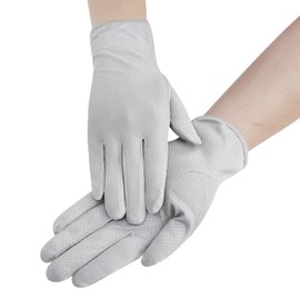 AfinderDE Women's Summer Elegant Touchscreen Sun Protection Gloves Ice Silk Lace Gloves Lace UV Protection Touchscreen Driving Gloves Thin Non-Slip Soft Gloves for Driving Outdoor Costume Wedding