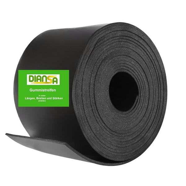 Rubber strips, 3 mm thick, 50 mm wide with fabric