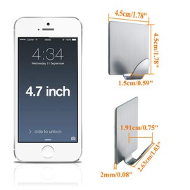 FOTYRIG Adhesive Hooks Heavy Duty Stick on Hooks Waterproof Stainless Steel Hooks for Hanging Coat, Hat,Towel Robe Hook Rack Wall Mount- Bathroom and Bedroom 8 Packs