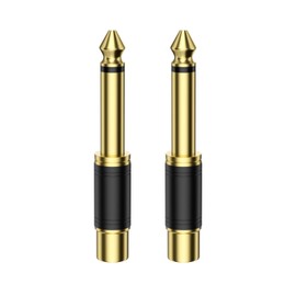 EMK RCA to 1/4 Inch Adapter (6.35mm to RCA Adapter) – Gold-Plated RCA Female to Quarter Inch Jack TS Mono Adapter Phono Audio Connector for Mixer, Amp, Subwoofer (RCA to 1/4 Adapter 2PCS)