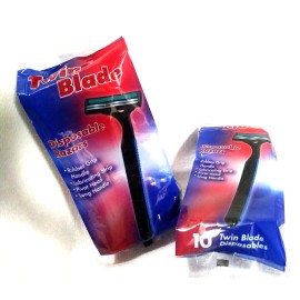 NWI Set of 2 NWI Men Twin Double Blade Disposable Razors 10 Count Pack Total 20