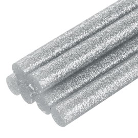 uxcell 6pcs Full Size Hot Glue Sticks for Glue Gun 0.27 x 8 inch Small Glue Sticks, 7 x 200mm Glitter Silver