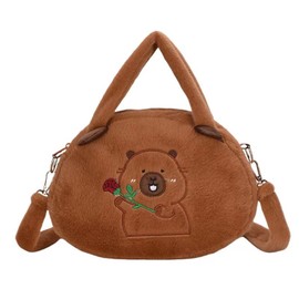 FOSDICK Capybara Bag, Plush Crossbody Bag, Cute Handbag Girls, Capybara Shoulder Bag Girls, Children's Bag, Plush Capibara Shoulder Bag, Small Shoulder Bags Gifts for Girls