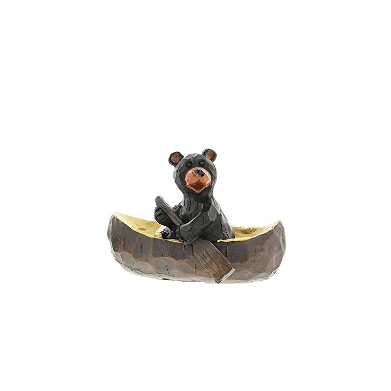 The Bridge Collection Canoeing Black Bear Rustic Outdoors Cabin Decor