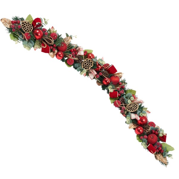5 ft Christmas Garland for Mantle Unlit Garland for Stairs