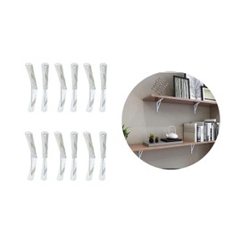 Mensula Blanca Soporte Reforzado Repisas Lamina de Acero Organizacion Paredes Baños Cocinas Recamara Oficinas y Salas Ideal para Estantes Flotantes Libreros y Alacenas 12 pza de 25x30cm