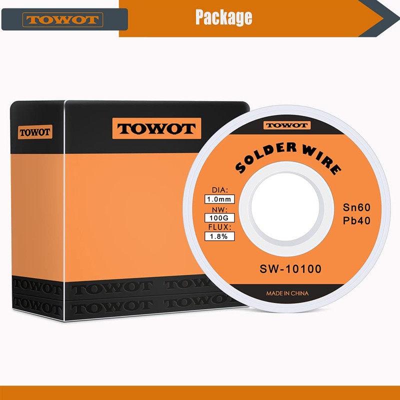 TOWOT Tin Lead Rosin Core Solder Wire for Electrical Soldering,