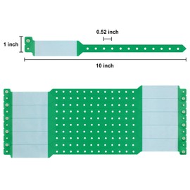 100pcs Vinyl Wristbands Hospital Identification Bands,Waterproof Adjustable Medical Wristband,Disposable Snap Wristband for Hospital (Color : Green)