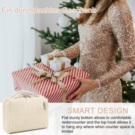 Toiletry Bag Women's Cosmetic Bag Wash Bag Size Toiletry Bag Organiser for Men and Women Makeup Bags Gifts, corduroy strawberry, RESISE