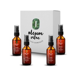 OLEUM VITAE Kit Hair & Body Oils. Aceites para Cabello y Cuerpo. Aromas Cítricos + Romero-Menta. 4 Piezas de 60ml.