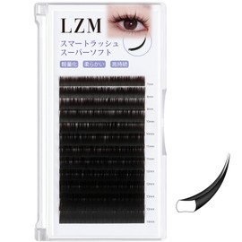 LZM Flat Rush Matsueku Beauty Shop Exclusive Soft and Lightweight C Curl Thickness 0.006 inch (0.15 mm) Length 0.28 - 0.5 inches (7 - 14 mm) (Brown) X-4