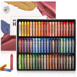 Paul Rubens Oil Pastel, 60 Vibrant Colors Soft Oil Pastel Set, Creamy texture Easy to Blend Oil Pastels professional, Bullet Heads Oil Pastels for Artists, Painting, Drawing, Beginners