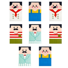 Erasers, Set of 8, 4, Bald Uncle Eraser, Kneaded Fashionable Pencil, Funny Cute Popular Student Stationery Student Children Drawing DIY Learning Gift (8)