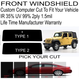 TintPro Nano Carbon Window Tint fits Jeep Wrangler JK 2011-2017 2D or 4D Precut Tint