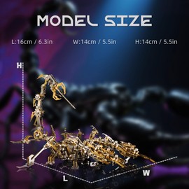 Kolotesame Scorpion 3D Metal Puzzle Model for Adults, DIY Mechanical Scorpion Challenging Building Kit with Tool, Cool Desk Decor for Man or 3D Building Enthusiasts Gift (Gold)