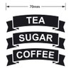 CRibbon Set of Coffee/Tea/Sugar Vinyl Stickers/Labels for storage jars canisters