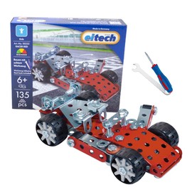Eitech 00255 Metal Construction Kit - Racer Red, Toy Car Construction Set, 135 Components for Children from 6 Years