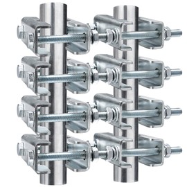 4 Sets Antenna Mast Clamp Mast to Mast Bracket Kit with V Jaw Blocks for 1"-2.5" OD Poles, Heavy Duty Antenna Pole to Pole Mounting Hardware for Ham TV Antennas, Security Cameras, Weather Station