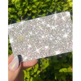 ExotixCard The Original Reflective Sticker Ultra Bling Debit - Credit Card Skin Shiny Removable Cover Especially Bright Back Information, No Bubble, Waterproof Card Cover (Silver)