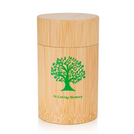SOITIS Medium Bamboo Urns for Human Ashes - 4.7 Inch Keepsake with Tree of Life, Cremation Urn for Women Men, Small Urns for Human Ashes Keepsake, Decorative Urn
