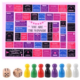 Tinoaly Drinking Games for Adults, 15.75x11.81 Inch Drink Up Board Game Mat for 2-8 Players, Age 21+ Fun Bachelorette Party Beach Party Supplies