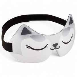MIJOMA Eye Mask for Children - Soft Animal Sleeping Mask - Ideal for Travel, Sleep Rituals & Relaxation - Washable & Skin Friendly (Wolf)