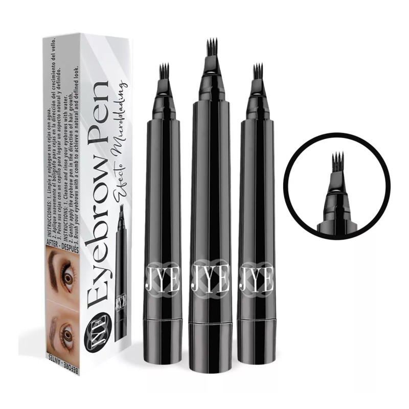 JYE Boligrafo Jye Microblading Efect Color Negro Eyebrow 10 Pzas