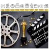 SADFA Movie Theme Backdrop 5x3ft Golden Statue and Movie Clapper