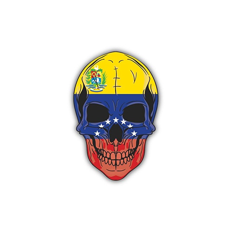 Skull Flag Venezuela Sticker Decal Design 4'' X 5''