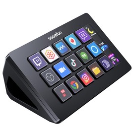Stream Control Deck - SOOMFON Studio Stream Controller with 15 Macro Keys & Dashboard, Customized LCD Buttons to Trigger Actions in OBS, Twitch, YouTube, Perfect for Live Streaming Video Editing